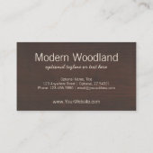 Modern Deer Antlers Pattern on Rustic Brown Wood Visitekaartje (Achterkant)