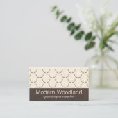 Modern Deer Antlers Pattern on Rustic Brown Wood Visitekaartje (Staand voorkant)