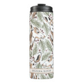 Modern Deer Foliage Personalized Thermal Tumbler Thermosbeker (Voorkant)