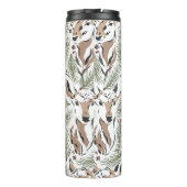 Modern Deer Foliage Personalized Thermal Tumbler Thermosbeker (Achterkant)