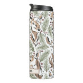 Modern Deer Foliage Personalized Thermal Tumbler Thermosbeker (Geroteerd rechts)