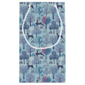 Modern Deer Forest Blue and Purple Holiday Klein Cadeauzakje (Achterkant)