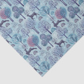 Modern Deer Forest Blue and Purple Holiday Tissuepapier (Detail)