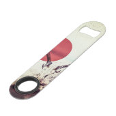 Modern Deer Head en Red Sun Artwork Speed Flessenopener (Voorkant Gekanteld)