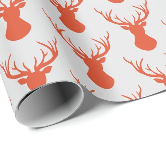 Modern Deer Head Silhouettes Cadeaupapier (Rol Hoek)