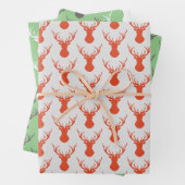 Modern Deer Head Silhouettes Inpakpapier Vel (In situ)