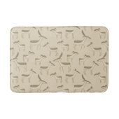 Modern Deer Illustration Beige Pattern Badmat (Voorkant)