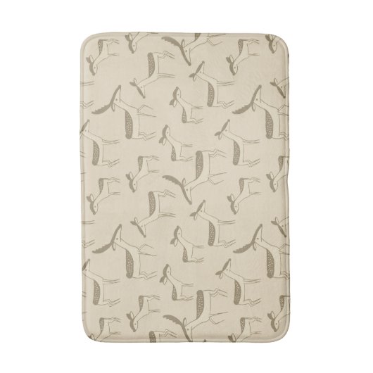 Modern Deer Illustration Beige Pattern Badmat (Voorkant Verticaal)