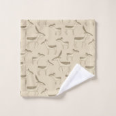 Modern Deer Illustration Beige Pattern Bath Towel Bad Handdoek (Wasdoekje)