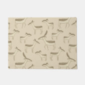 Modern Deer Illustration Beige Pattern Deurmat (Voorkant)