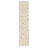 Modern Deer Illustration Beige Pattern Korte Tafelloper (Voorkant)