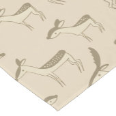 Modern Deer Illustration Beige Pattern Korte Tafelloper (Hoek)
