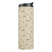 Modern Deer Illustration Beige Pattern Thermosbeker (Gedraaid links)