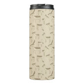 Modern Deer Illustration Beige Pattern Thermosbeker (Achterkant)