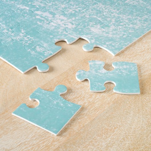 Modern Deer Rustic Winter Snowflakes Blue Legpuzzel (Zijkant)