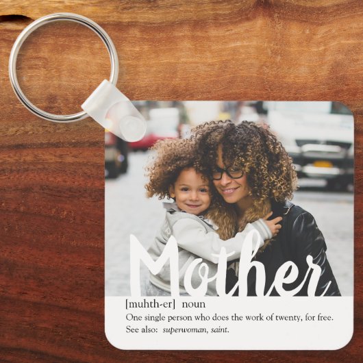 Modern | Definitie van de foto van moeder Sleutelhanger (Voorkant)
