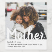 Modern | Definitie van de foto van moeder Wijn Etiket (Enkel label)