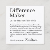 Modern Definitie Verschil Maker Vierkante Visitekaartje (Voorkant)