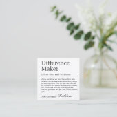 Modern Definitie Verschil Maker Vierkante Visitekaartje (Staand voorkant)