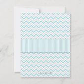 Modern Delicate Blue Chevron Birthday Party Kaart (Achterkant)