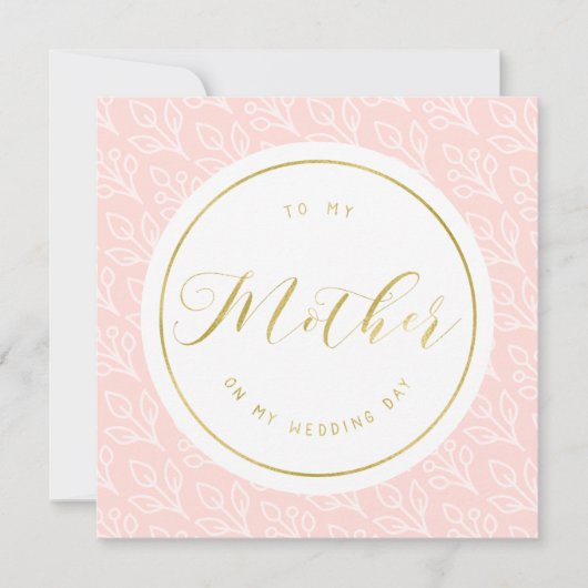 Modern Delicate | Naar mijn moeder op mijn trouwda Kaart (Voorkant)