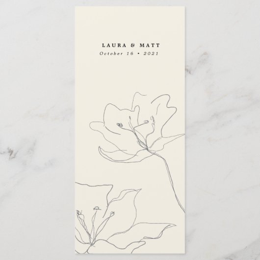 Modern Delicate Soft Eggshell Menu (Achterkant)