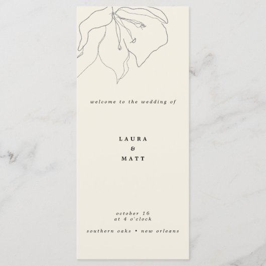 Modern Delicate Soft Eggshell Programmakaart (Voorkant)