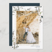 Modern Delicate Spring Greenery Wedding Bedankkaart (Voorkant / Achterkant)