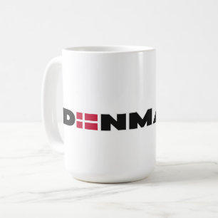 Modern Denemarken Deense vlag eenvoudige letter Koffiemok