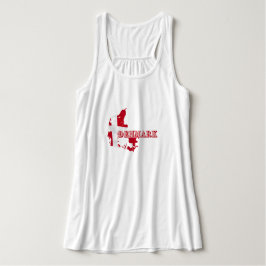 Modern Denemarken Letter MAP Vlag Souvenir Tanktop