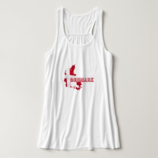 Modern Denemarken Letter MAP Vlag Souvenir Tanktop (Design voorkant)