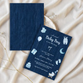 Modern Denim Baby Boy Baby shower Kaart