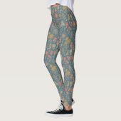 Modern Denim Blauw & Koraal Bloemen Leggings (Links)