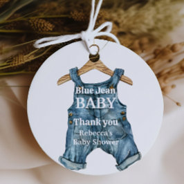 Modern Denim Blue Jean Baby Boy Baby shower Bedankjes Labels