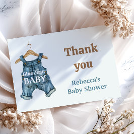 Modern Denim Blue Jean Baby Boy Baby shower Bedankkaart