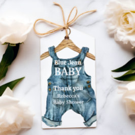 Modern Denim Blue Jean Baby Boy Baby shower Cadeaulabel