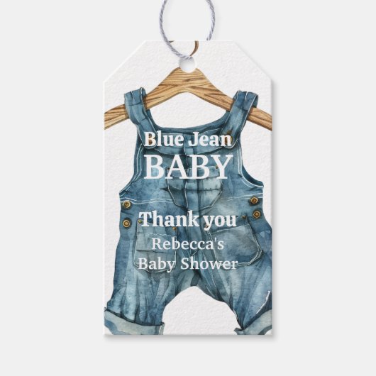 Modern Denim Blue Jean Baby Boy Baby shower Cadeaulabel (Voorkant)