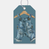 Modern Denim Blue Jean Baby Boy Baby shower Cadeaulabel (Achterkant)