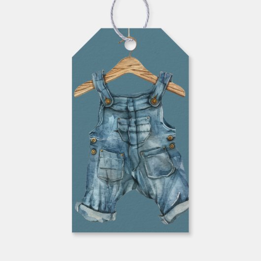 Modern Denim Blue Jean Baby Boy Baby shower Cadeaulabel (Achterkant)