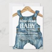 Modern Denim Blue Jean Baby Boy Baby shower Kaart (Voorkant)
