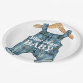 Modern Denim Blue Jean Baby Boy Baby shower Papieren Bordje (Gekanteld)