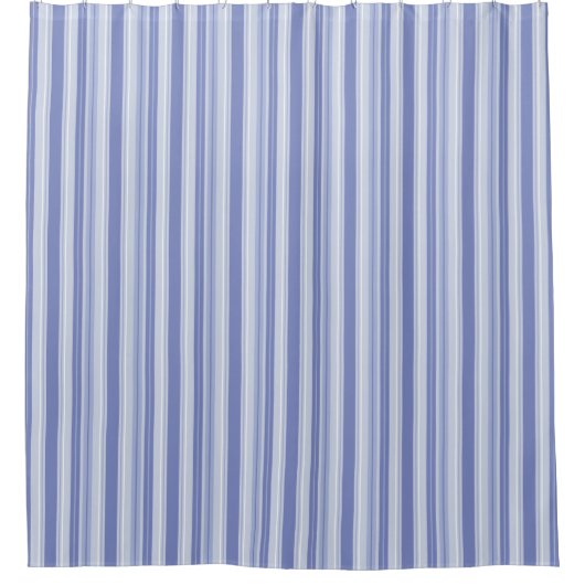 Modern Denim Blue Striped Douchegordijn (Voorkant)