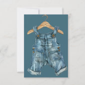 Modern Denim Boy Blue Jean Baby shower Bedankkaart (Achterkant)