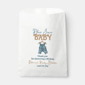 Modern Denim Boy Blue Jean Baby shower Bedankzakje (Voorkant)