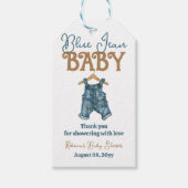 Modern Denim Boy Blue Jean Baby shower Cadeaulabel (Voorkant)