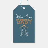 Modern Denim Boy Blue Jean Baby shower Cadeaulabel (Achterkant)