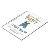 Modern Denim Boy Blue Jean Baby shower Gastboek Notitieboek (Linkerzijde)