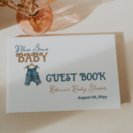 Modern Denim Boy Blue Jean Baby shower Gastenboek
