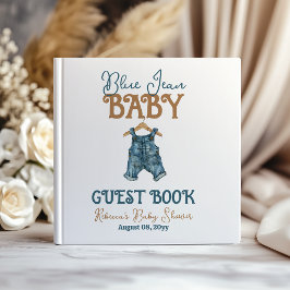 Modern Denim Boy Blue Jean Baby shower Gastenboek