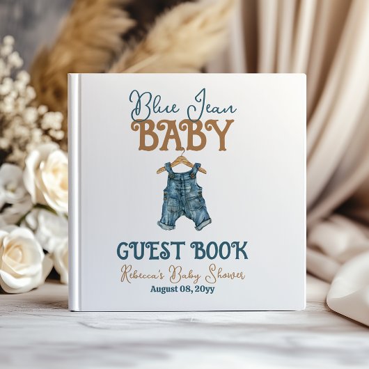 Modern Denim Boy Blue Jean Baby shower Gastenboek